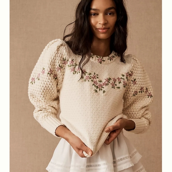 SOLD - NWT LoveShackFancy Kenzly Pullover Sweater - LOVE SHACK FANCY - Picture 1 of 9